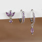 3PCS Horse Eye Zircon Stud Earrings