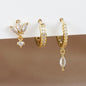 3PCS Horse Eye Zircon Stud Earrings